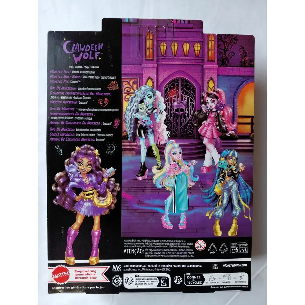 Monster High Clawdeen Wolf Core Refresh Doll NIB with Crescent Pet